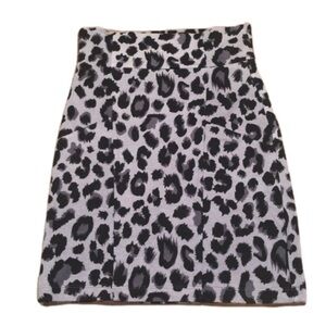 H&M DIVIDED Gray/Black Cheetah Print Body Con Skirt Size 4